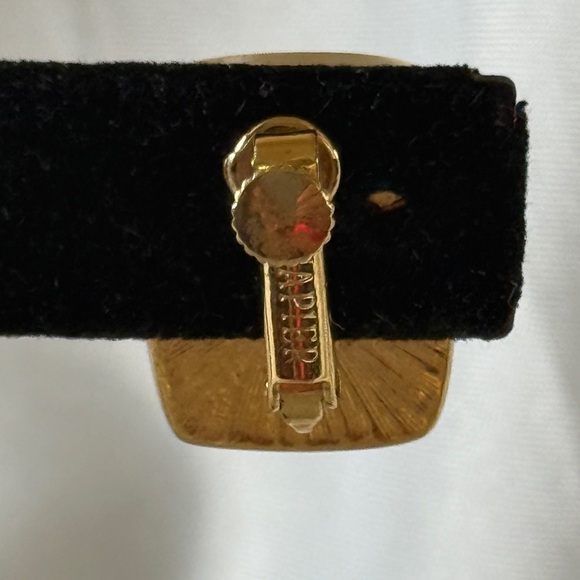 Vintage Napier Mixed Metal 2-Tone Silver Gold Rectangle Screwback Clip Earrings - Picture 13 of 16